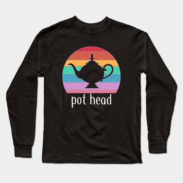 Tea Pot Head Rainbow Long Sleeve T-Shirt by Timeforplay